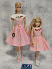 Vtg LOT Swirl Ponytail Barbie & Skipper Dolls In Outfits #1625 & #1913