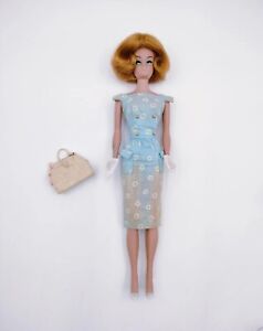 Vintage Barbie Japanese Exclusive Blue Floral Sheath, American Girl Wig + Extras