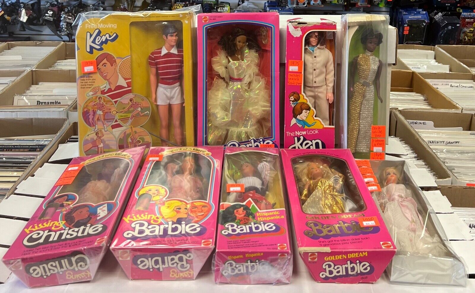 Vintage 70's 80's Barbie Ken Skipper Doll Collection 18 SEALED items VALUE $1660