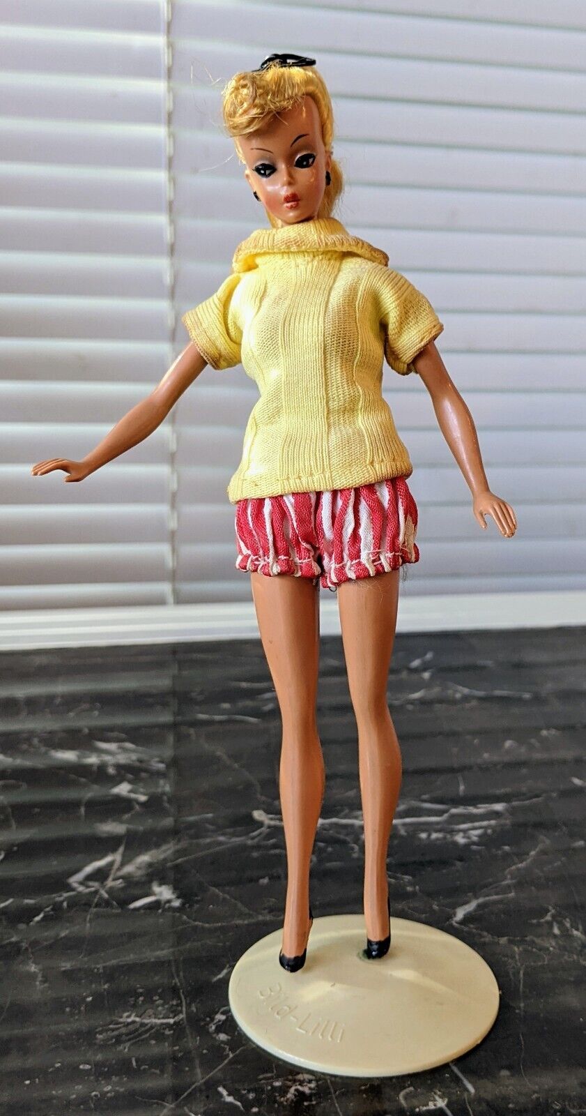 Original Bild Lilli Hausser German Small 7.5" Doll w/ Bild Lilli Beach Outfit