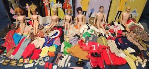 Vintage 1960s Barbie Francie Midge Ken 100+CLOTHES! 7 Dolls 4 Ponytail CasesMORE