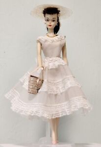 Vintage #3 Brunette Ponytail Barbie Doll Solid TM Body Brown Eyeliner 1960