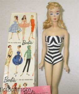 VINTAGE EARLY BARBIE PONYTAIL DOLL NICE! TM SOLID TORSO GAY PARIESIENNE BOX BOOK