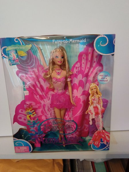 Barbie 2004/5 Fairytopia Mermaidia Fairy to Mermaid Elina Wings Rooted Lashes