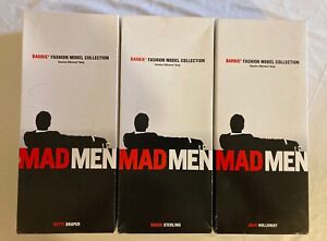 Mad Men Betty Draper Roger Sterling Joan Holloway Doll Collector Barbie Lot Rare