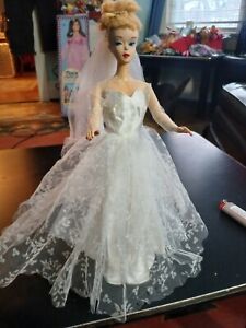 Vtg 1960s Mattel Ponytail Barbie #3/#4  Doll in #972 Wedding Day Set