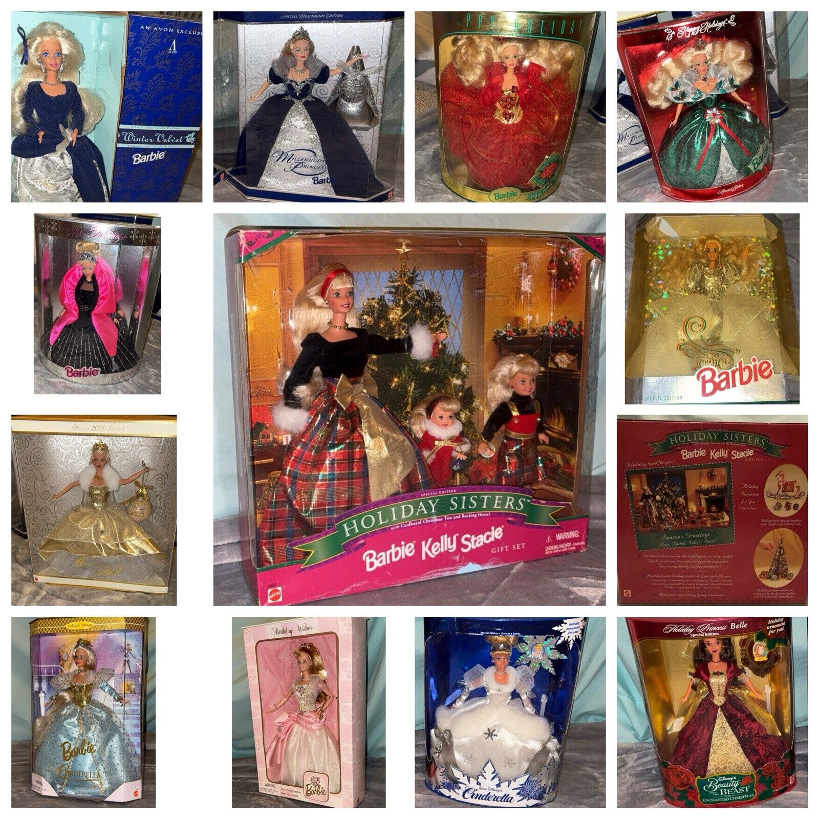 Lot of 12 1990s Era Collectible Barbie’s