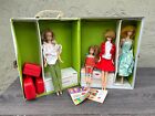 Vintage Barbie Doll Lot Color Magic Skipper Bubble Cut Ash Blonde 1960s w/ Trunk