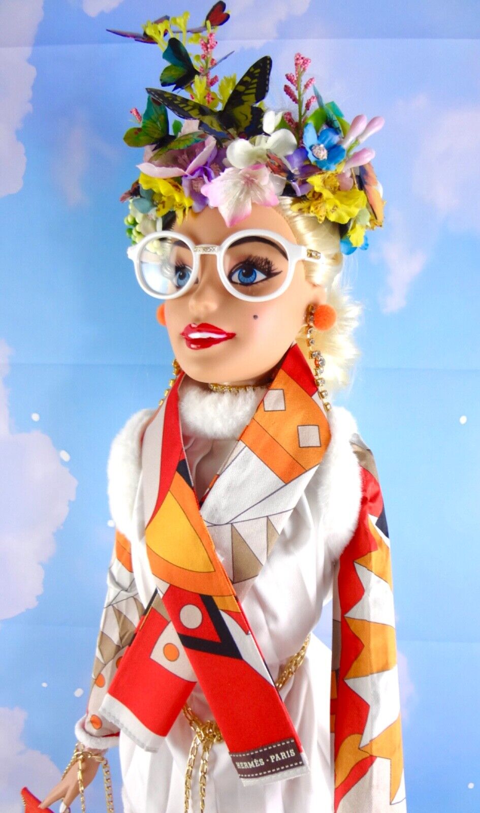 BARBIE UNIQUE Oversized HERMES 33" Inches Custom  COLLECTOR UNIQUE (Butterfly)