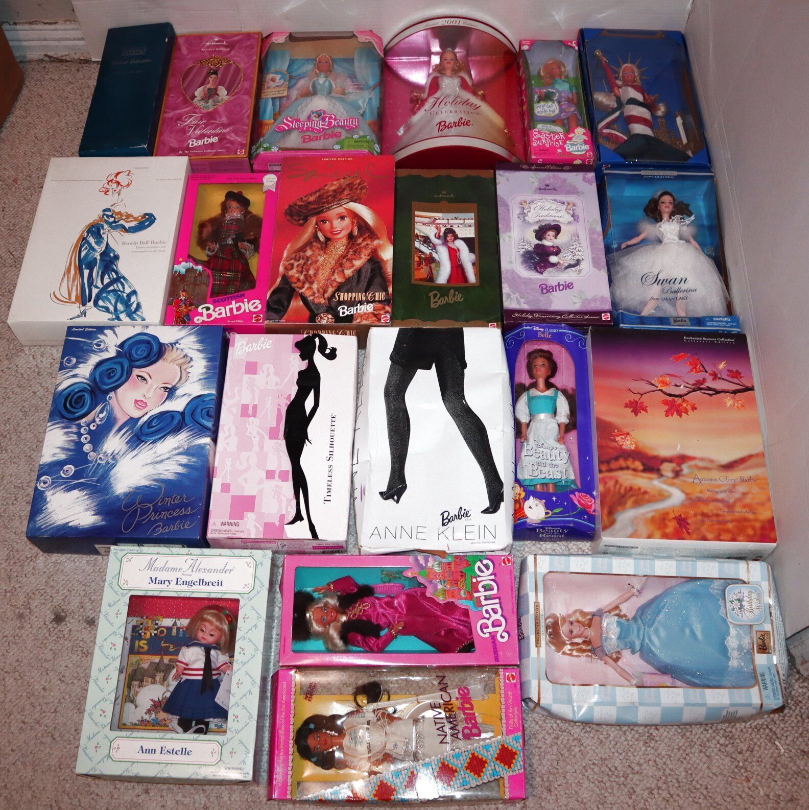 HUGE Barbie doll LOT OF 21 all BOXED 1980s 1990s 2000s NEW IN BOXES