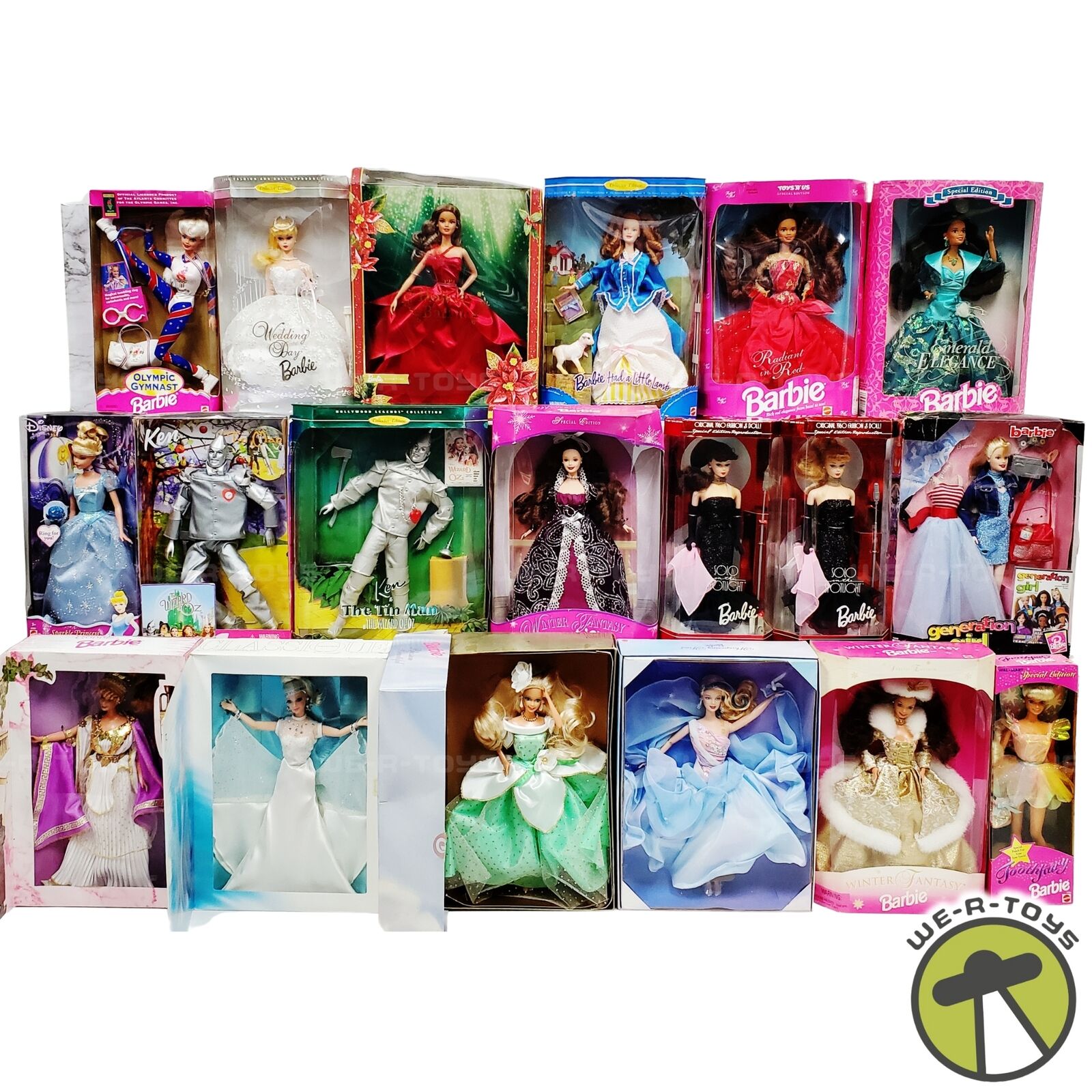 BARBIE DOLL LOT OF 19 ~ ASSORTED DOLLS ~ BOXES HAVE WEAR ~ SEE PHOTOS