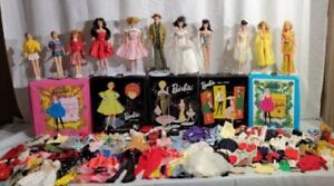 Vintage 1960s Ponytail & Bubble Barbies Ken Clothes & Cases Huge Lot 400+Pcs