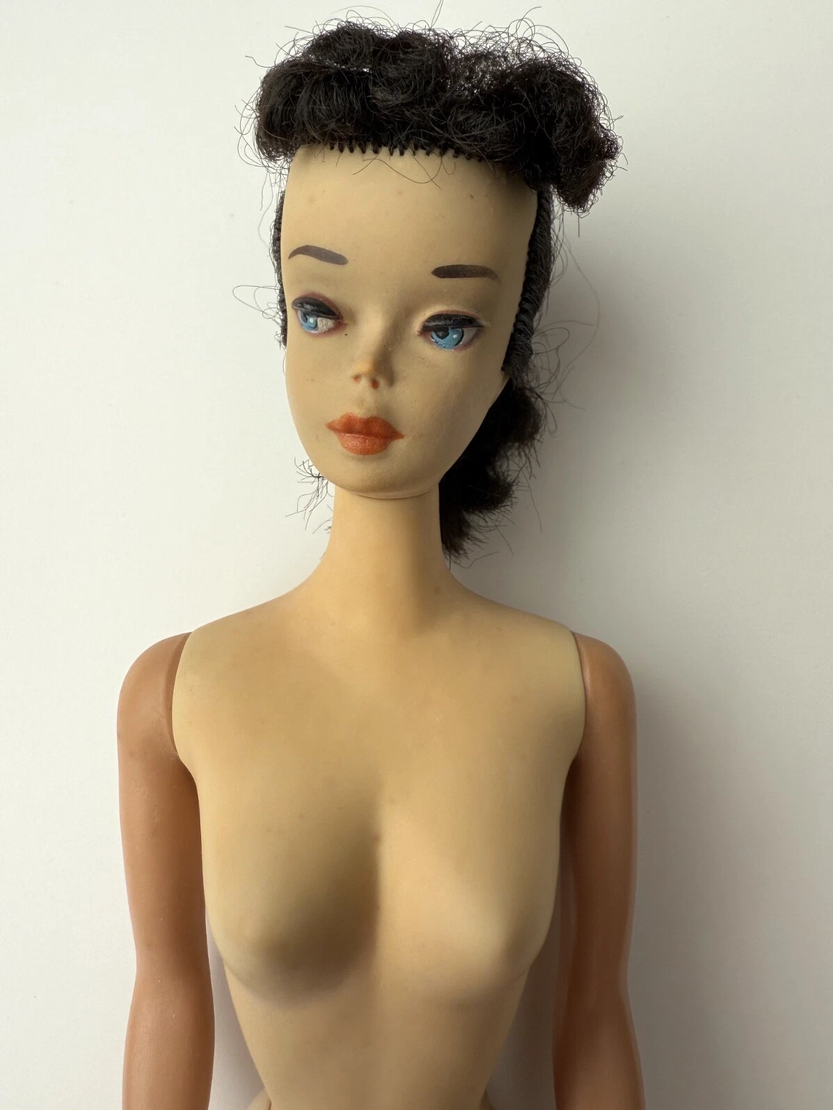 BEAUTY Vintage Barbie #3 Ponytail Doll Brown Eyeliner w/ Transitional Arms READ,