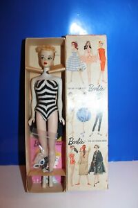 Vintage Barbie  Ponytail #1 Hand Painted-MINT All Original-Rare- TM #1 Stand