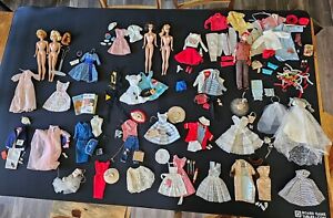 huge vintage 1960s barbie Lot Clothes And Dolls