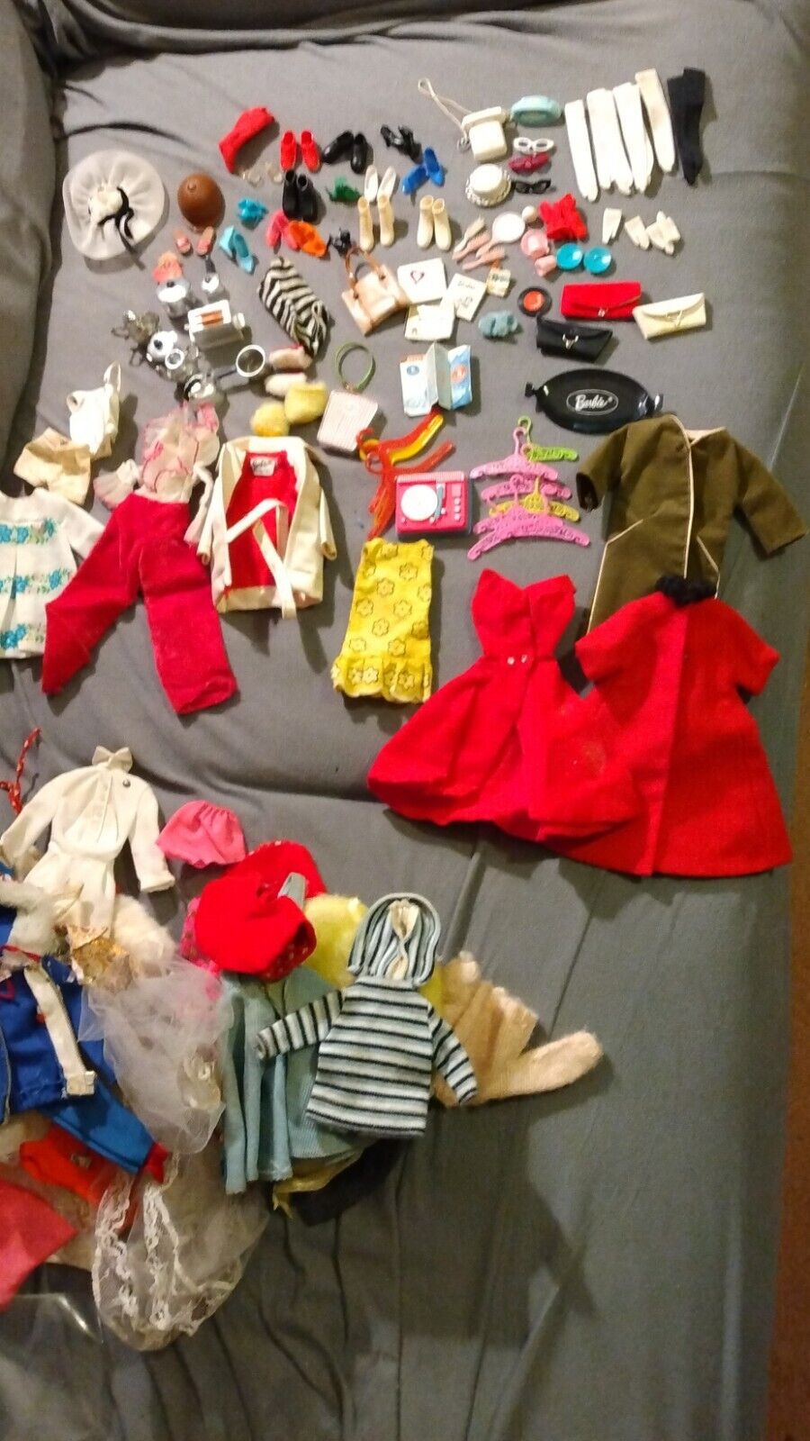Lot Of 1960's Barbie And Skipper Clothes, Shoes And Accessories
