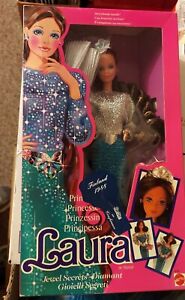 1986 Superstar Barbie Princess Laura European Jewel Secrets Whitney 3179 NRFB