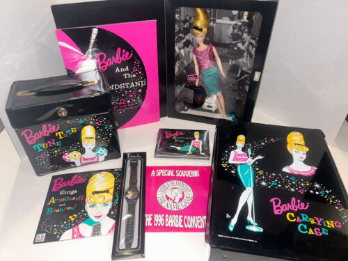 Barbie 1996 Convention Barbie Bandstand Beauty Doll NIB. Cases! Watch! Records!