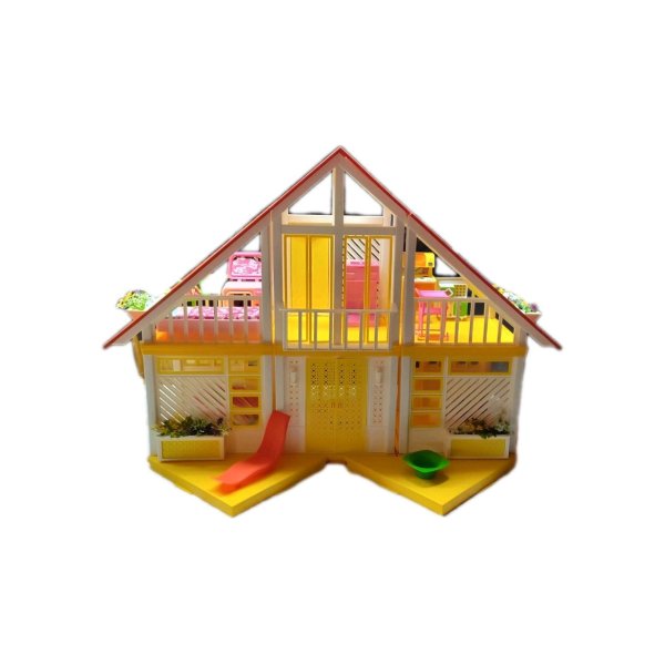 VINTAGE 1978 MATTEL BARBIE DREAM HOUSE A FRAME WITH ACCESSORIES 70s COLLECTORS