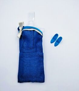 Vintage Barbie SEARS "Beautiful Blues" #3303 (1968) Dress and Closed Toe Heels