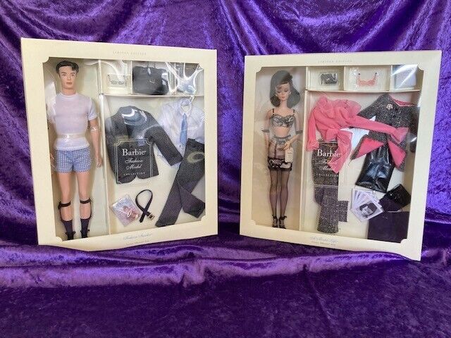 2002 Barbie Silkstone Limited Ed Fashion Model Collection Barbie and Ken Set NIB