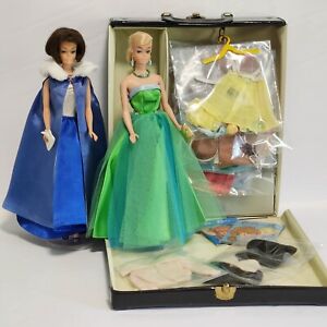 Vintage Barbie LOT American Girl & Swirl Ponytail w/Case Clothes & Accessories