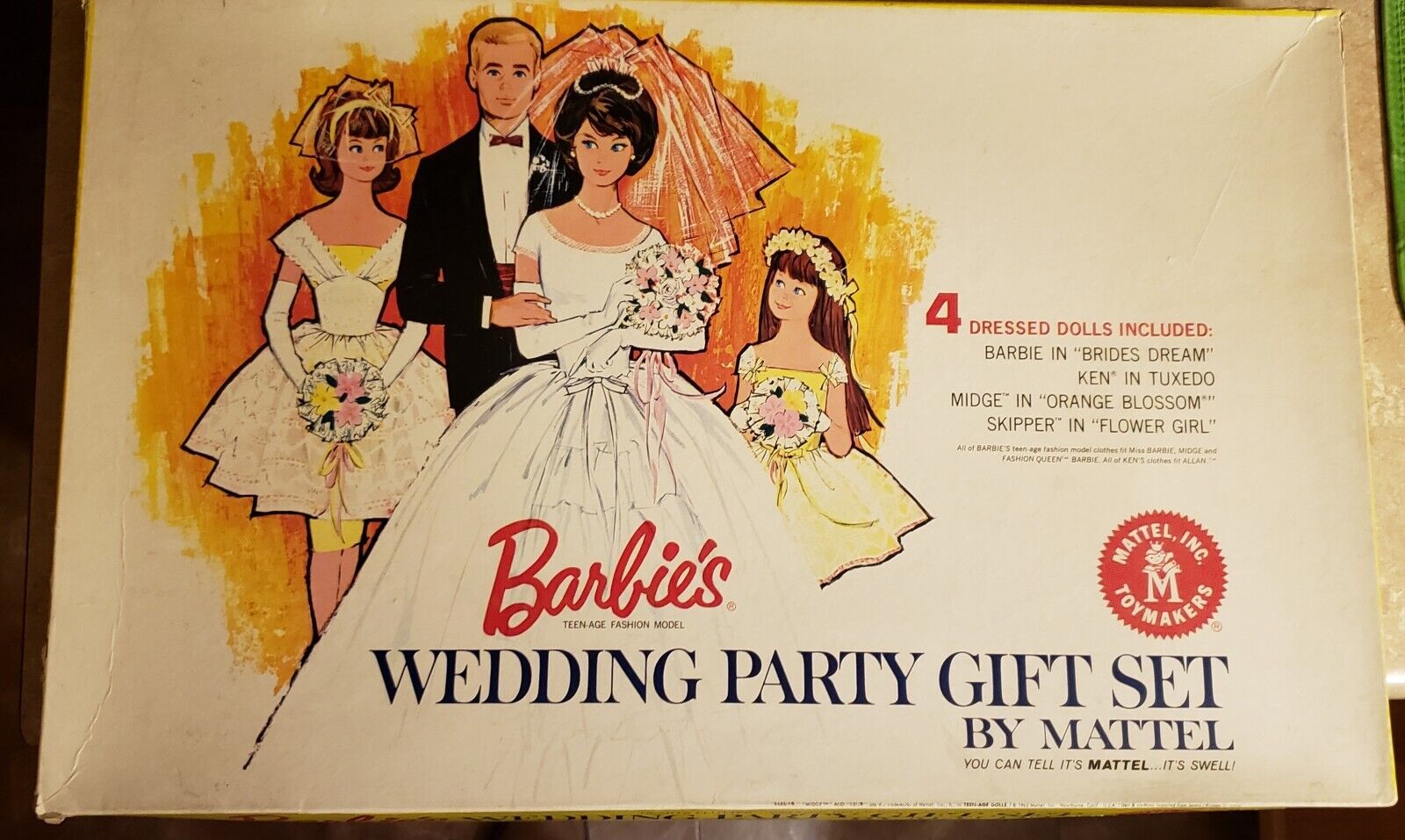 Vtg Barbie Wedding Day Gift Set Near Mint Condition! Complete Four Dolls Set!