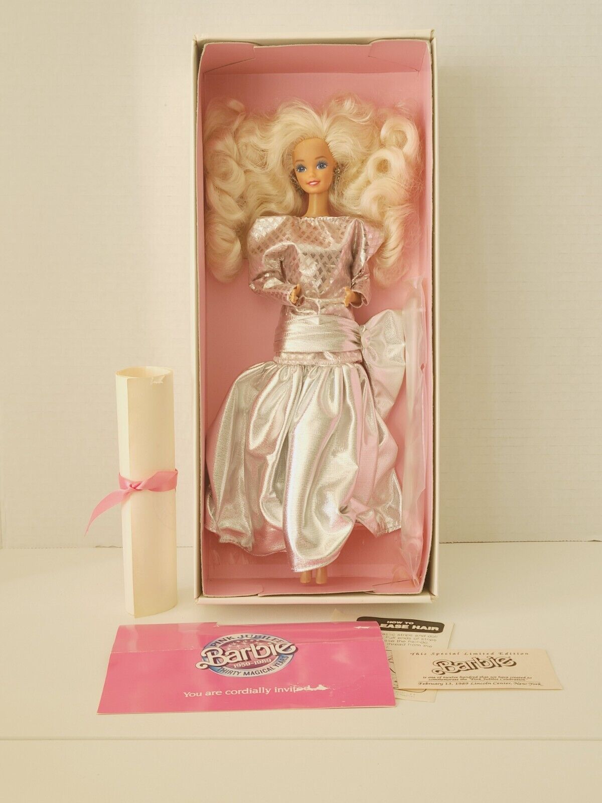 BARBIE 30th Pink Jubilee 1989 Limited Edition 1200 Made-Invite to Mattel Event
