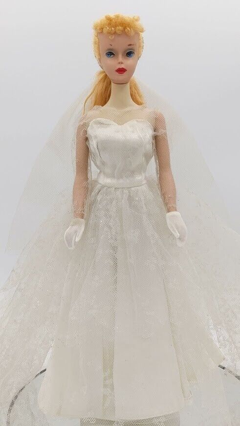 Rare Vintage 1960 Barbie #3 / #4 Blonde Ponytail Transitional Doll - Pretty Girl