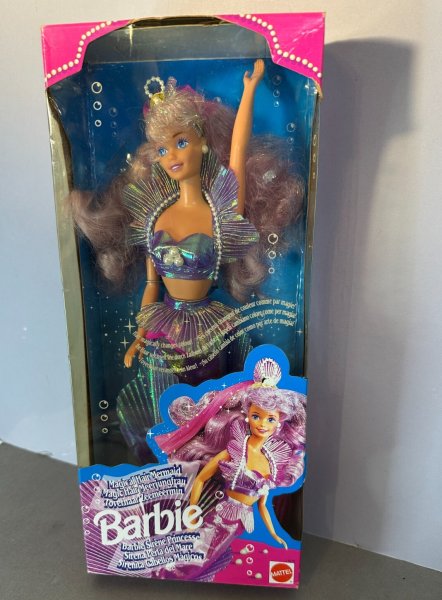 1993 BARBIE Magical Hair Mermaid Vintage Doll Purple European Exclusive HTF Rare