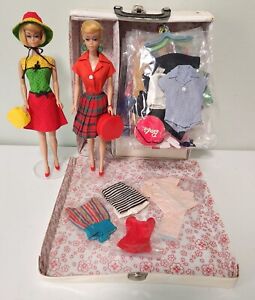 Vintage LOT American Girl Swirl Ponytail Barbie w/Clothes Case & Accessories