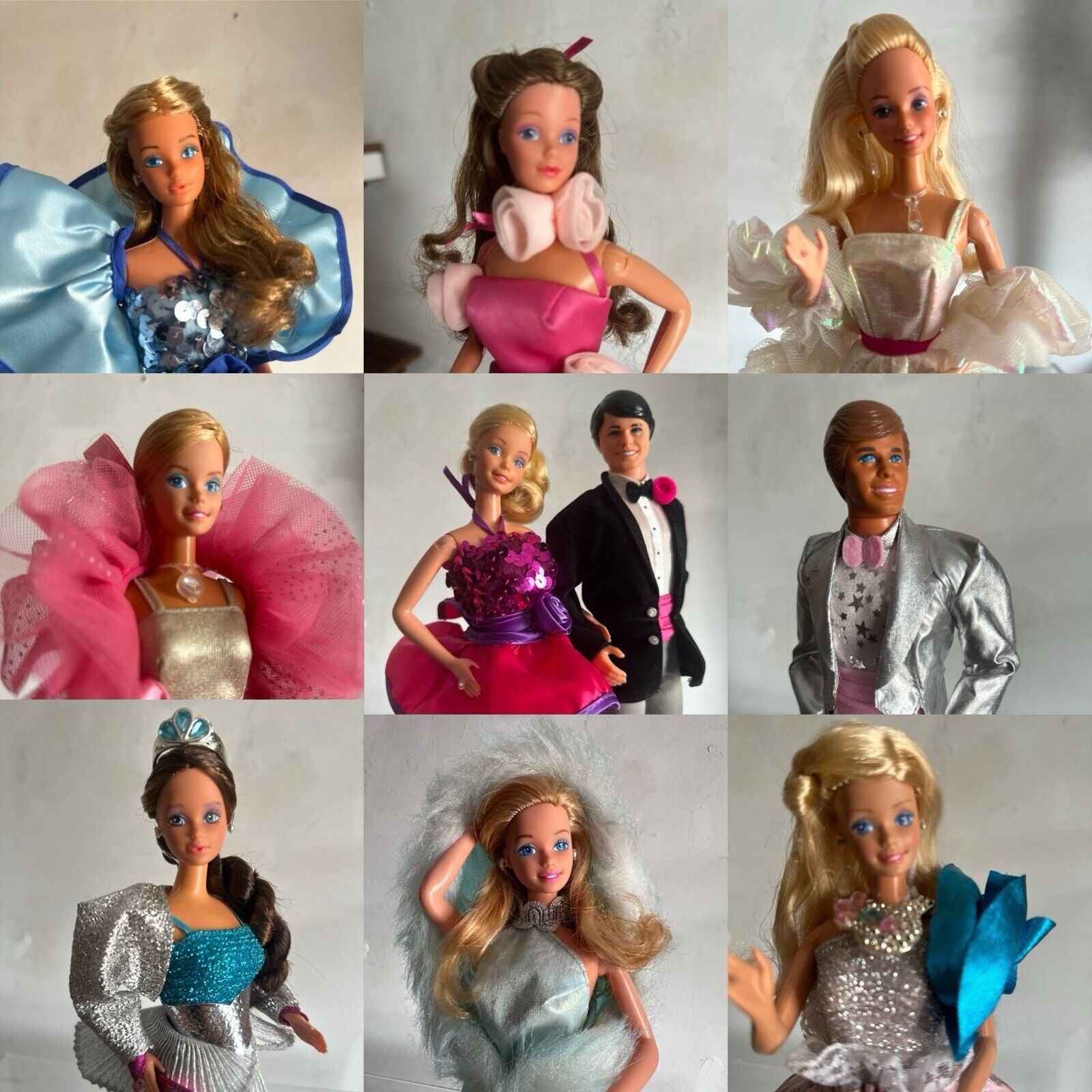 Superstar 1980s Barbie Lot – Dream Date, Magic, Crystal, Jewel, PJ, Whitney EUC