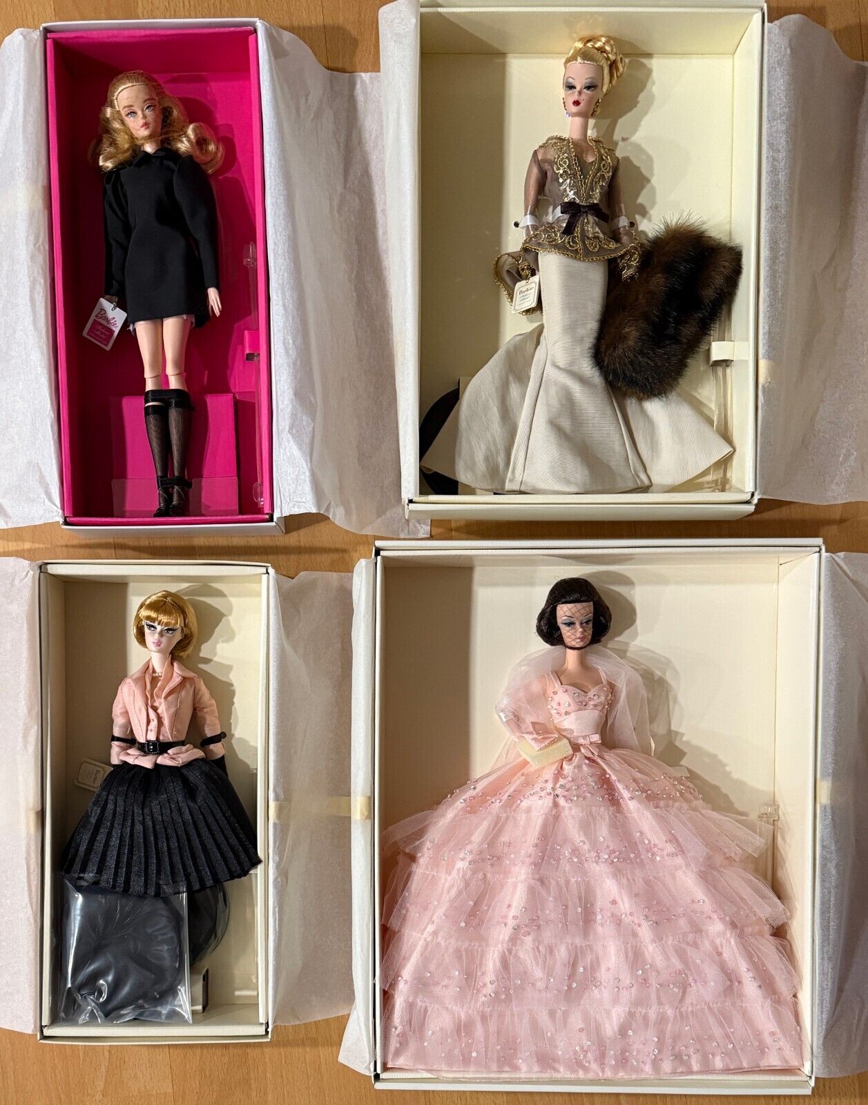 Lot 4 Limited Ed. & Gold Label Silkstone Barbie Dolls, Afternoon Suit, NRFB