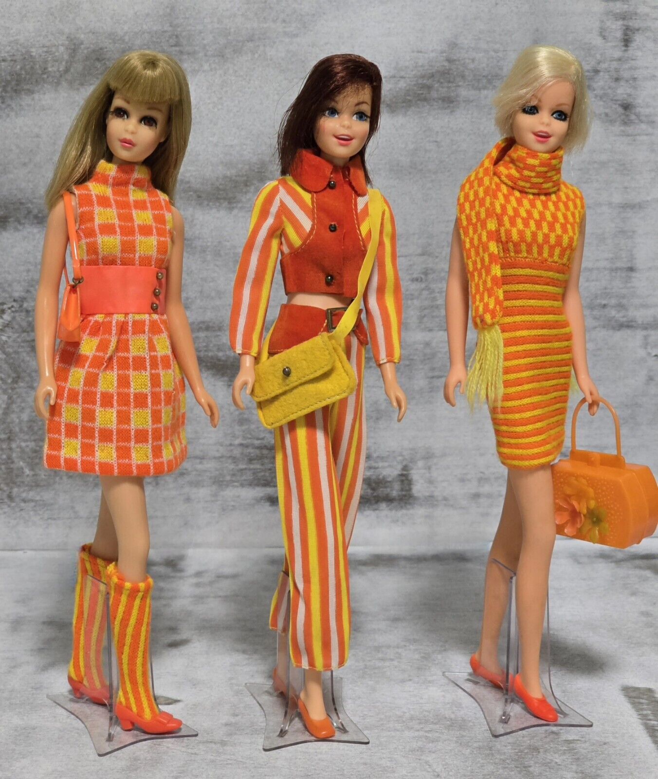 Vintage 1960s Francie Twiggy & Casey Doll LOT w/Original Clothes