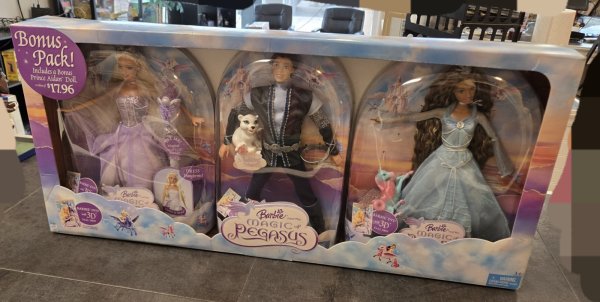 NEW 2005 BARBIE THE MAGIC OF PEGASUS 3 DOLL BONUS PACK SEALED FIGURES COOL