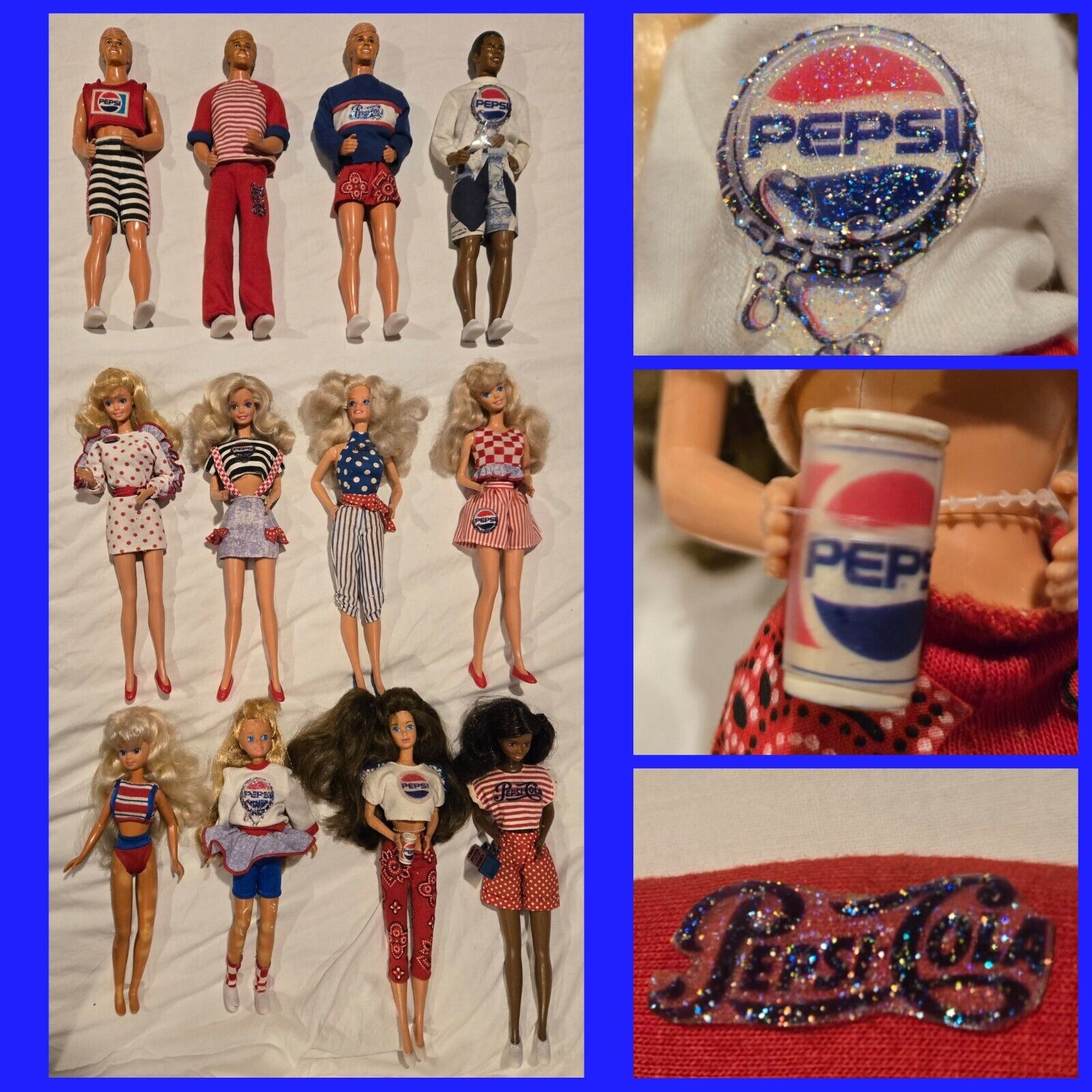 VTG PROTOTYPE LOT x12 Barbie & Skipper Doll PEPSI SPIRIT COLA Soda Fashion Toy Q