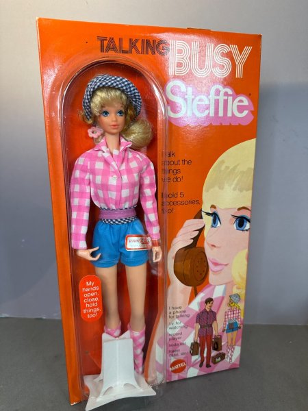 Vintage Mattel 1972 Talking Busy Steffie Doll NRFB, MOD Barbie