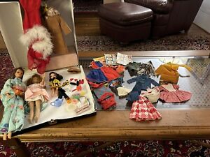 VINTAGE 1963  BARBIE, SKIPPER & UNEEDA Dolls W/ Case & Clothing