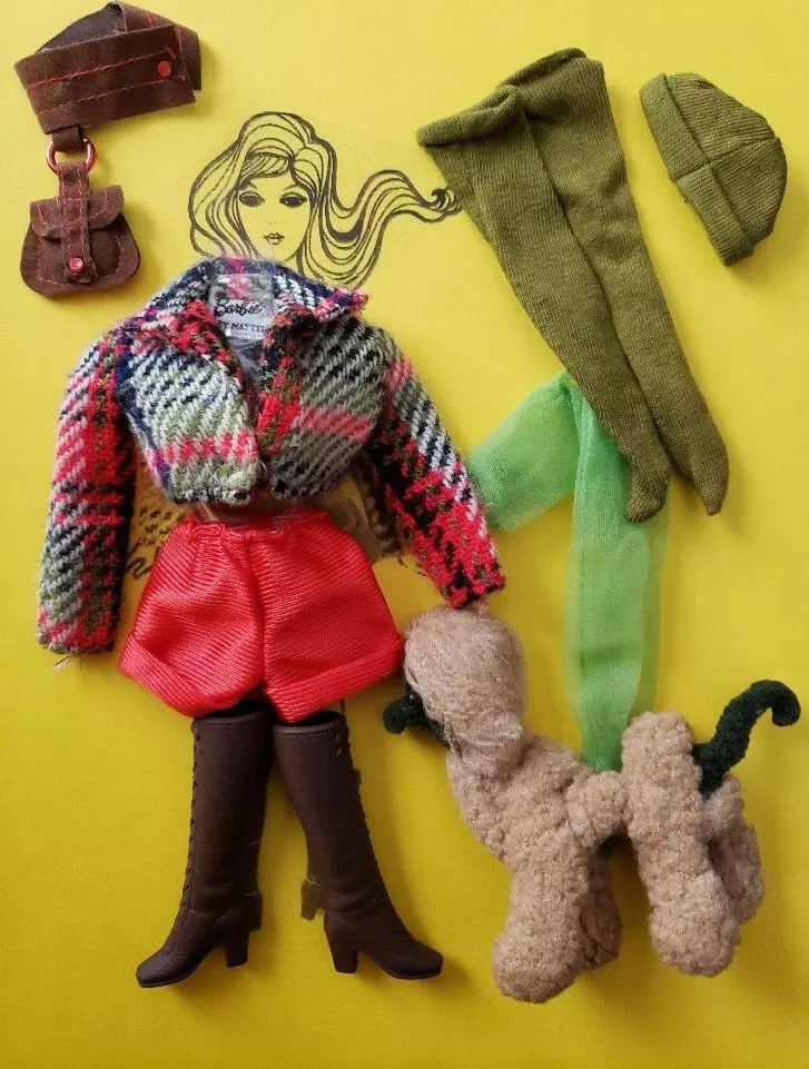 Vintage Barbie #1063 Hot Togs Put-On 'N Pets - 1972 HTF Rare OUTFIT