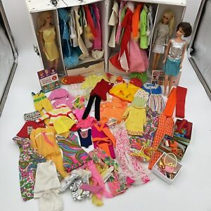 VTG Mod Barbies & P.J.  Dolls Original Outfits Clothes Shoes Case Accessories +
