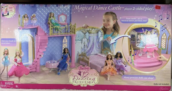 2006 Barbie 12 Dancing Princesses MAGICAL DANCE CASTLE Set with 2-Sided Play NIB
