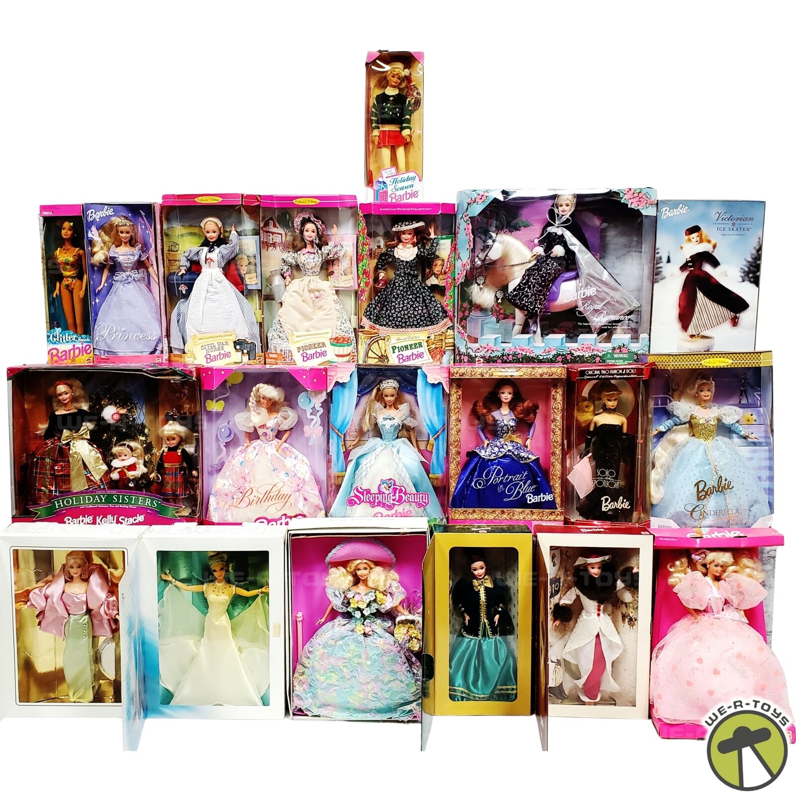 BARBIE DOLL LOT OF 20 ~ ASSORTED DOLLS ~ BOXES HAVE WEAR ~ SEE PHOTOS