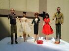 5 VINTAGE BARBIE & KEN DRESSED DOLLS + COMMUTER SET + RARE TM RED HATBOX, & MORE