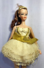Very Early Unmarked Barbie Doll Brunette Hair Cat Eye Makeup Handmade Clothes