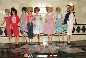 vintage barbie doll lot with some accessories some need TLC please read listing
