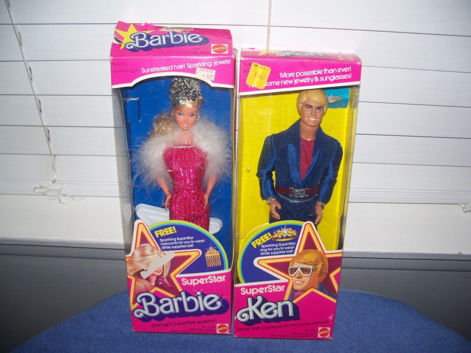 Vintage 1976 Superstar Barbie Promotional Variation Raspberry #9720 & Ken #2211