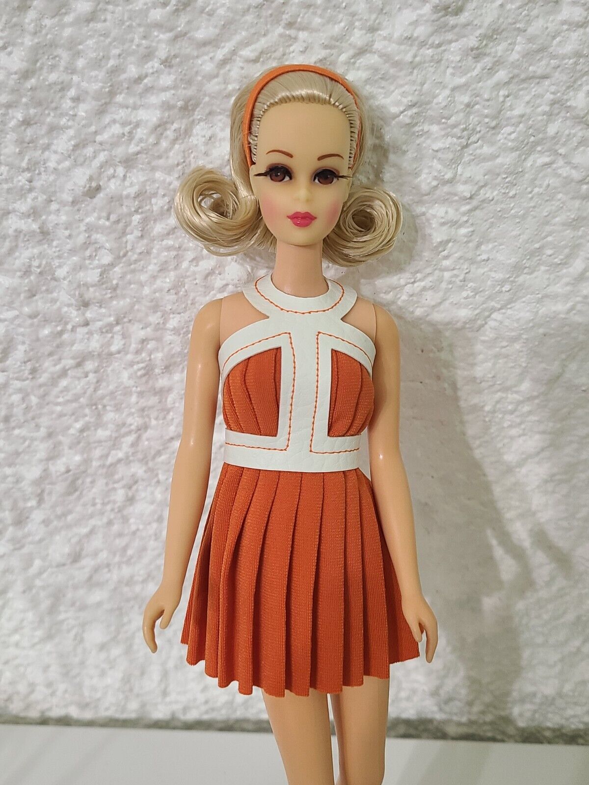 OOAK Vintage Barbie Mod Era Francie Doll Head Reroot as No Bangs Francie Blonde