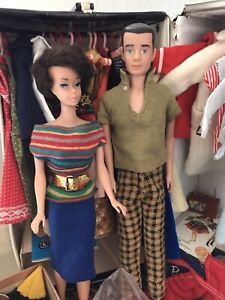 Vintage Barbie 1960s Lot W Ken, Dolls, Case, Many Original Outfits, Accessories!