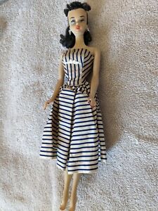 Vintage Original 1960 #3 Ponytail Barbie Doll Brunette w/ Brown Eye Liner
