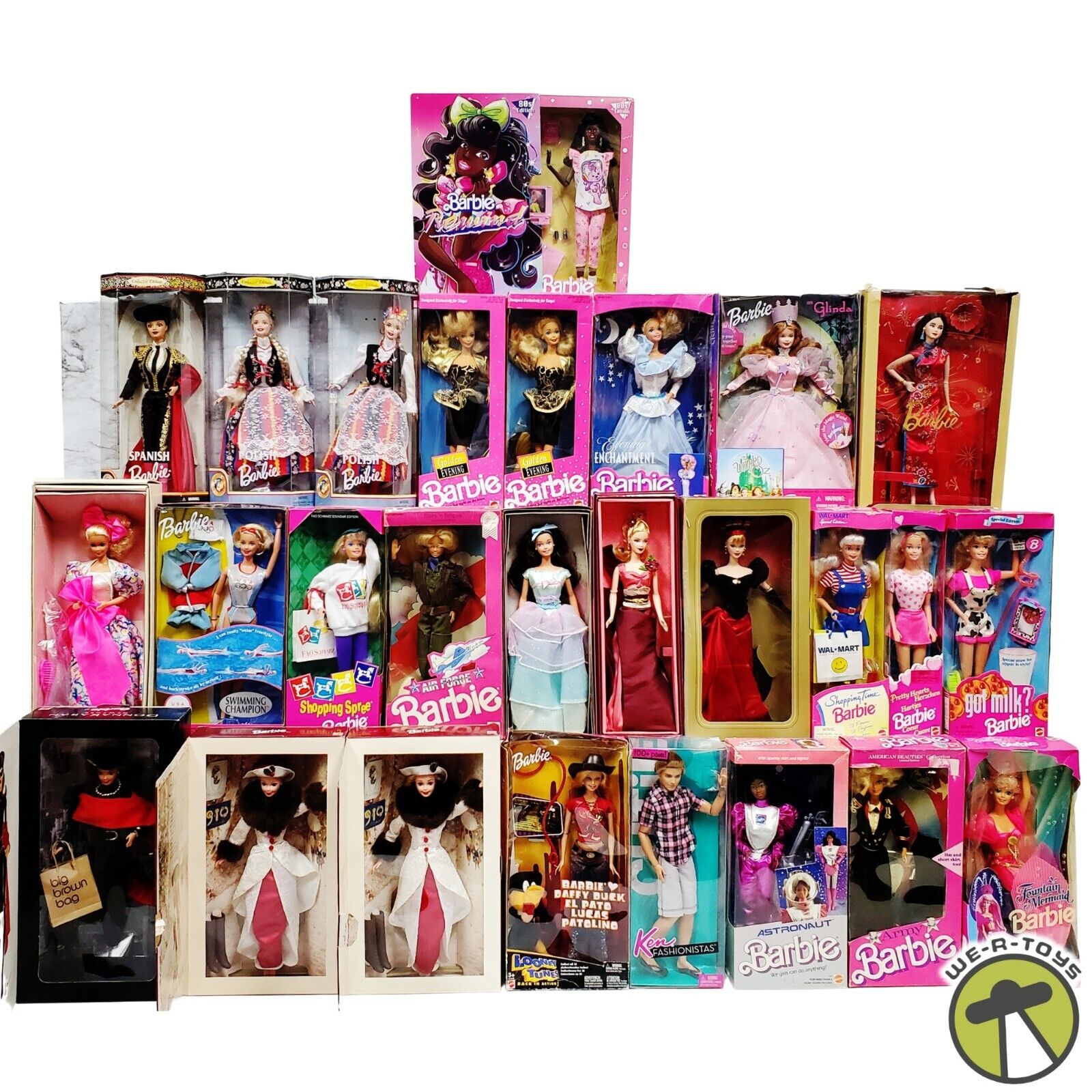 BARBIE DOLL LOT OF 27 ~ ASSORTED DOLLS ~ BOXES HAVE WEAR ~ SEE PHOTOS (LOT #267)